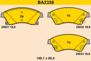 BA2358 Sada brzdových destiček, kotoučová brzda BARUM