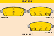 BA2359 Sada brzdových destiček, kotoučová brzda BARUM