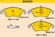 BA2361 Sada brzdových destiček, kotoučová brzda BARUM