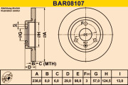 BAR08107 Brzdový kotouč BARUM