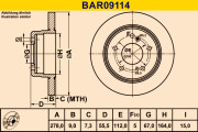 BAR09114 Brzdový kotouč BARUM