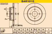 BAR10115 BARUM brzdový kotúč BAR10115 BARUM