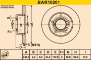 BAR10201 BARUM brzdový kotúč BAR10201 BARUM