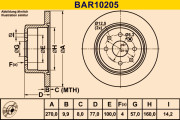 BAR10205 Brzdový kotouč BARUM