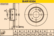 BAR10304 Brzdový kotouč BARUM