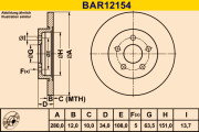 BAR12154 Brzdový kotouč BARUM