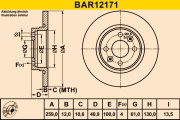 BAR12171 BARUM brzdový kotúč BAR12171 BARUM