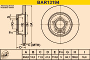 BAR13194 Brzdový kotouč BARUM