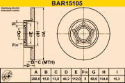 BAR15105 Brzdový kotouč BARUM