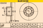 BAR16100 Brzdový kotouč BARUM