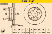 BAR16105 Brzdový kotouč BARUM