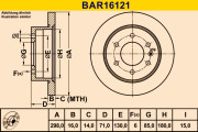 BAR16121 BARUM brzdový kotúč BAR16121 BARUM