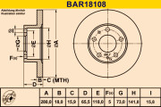 BAR18108 Brzdový kotouč BARUM