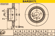 BAR20171 BARUM brzdový kotúč BAR20171 BARUM