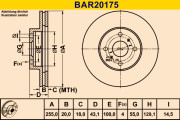 BAR20175 Brzdový kotouč BARUM