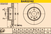 BAR22162 Brzdový kotouč BARUM