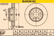 BAR26102 Brzdový kotouč BARUM