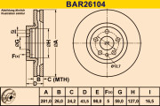 BAR26104 Brzdový kotouč BARUM