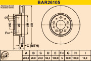 BAR26105 BARUM brzdový kotúč BAR26105 BARUM