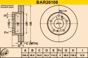 BAR26108 Brzdový kotouč BARUM