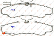 1643076580 EUROREPAR sada brzdových platničiek kotúčovej brzdy 1643076580 EUROREPAR