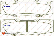 1643079380 Sada brzdových destiček, kotoučová brzda EUROREPAR