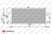 1610163180 Kondenzátor, klimatizace EUROREPAR