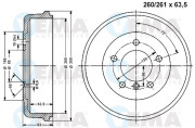 800849 VEMA brzdový bubon 800849 VEMA