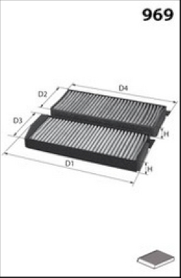 HB351C Filtr, vzduch v interiéru MISFAT