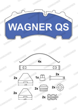 2926304950 Sada brzdových destiček, kotoučová brzda WAGNER