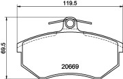 8DB 355 017-701 Sada brzdových destiček, kotoučová brzda HELLA PAGID