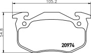 8DB 355 018-951 Sada brzdových destiček, kotoučová brzda HELLA PAGID