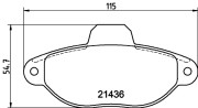 8DB 355 019-151 Sada brzdových destiček, kotoučová brzda HELLA PAGID