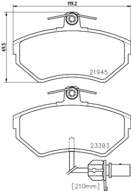 8DB 355 018-451 Sada brzdových destiček, kotoučová brzda HELLA PAGID