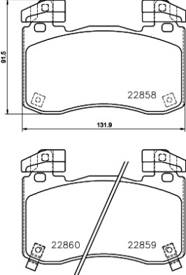 8DB 355 039-451 Sada brzdových destiček, kotoučová brzda HELLA PAGID