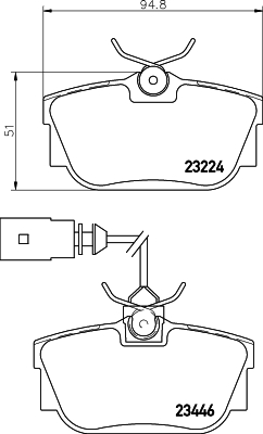 8DB 355 018-591 Sada brzdových destiček, kotoučová brzda HELLA PAGID