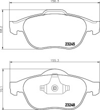 8DB 355 009-111 Sada brzdových destiček, kotoučová brzda HELLA PAGID