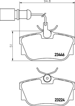 8DB 355 018-571 Sada brzdových destiček, kotoučová brzda HELLA PAGID