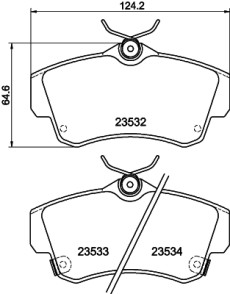 8DB 355 018-651 Sada brzdových destiček, kotoučová brzda HELLA PAGID