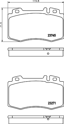 8DB 355 010-101 Sada brzdových destiček, kotoučová brzda HELLA PAGID