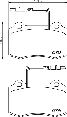 8DB 355 018-631 Sada brzdových destiček, kotoučová brzda HELLA PAGID