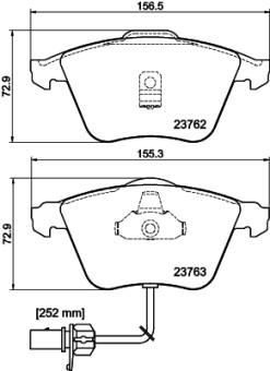 8DB 355 009-141 Sada brzdových destiček, kotoučová brzda HELLA PAGID