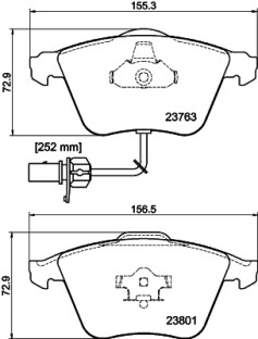 8DB 355 009-201 Sada brzdových destiček, kotoučová brzda HELLA PAGID