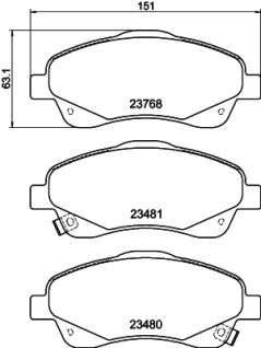 8DB 355 017-321 Sada brzdových destiček, kotoučová brzda HELLA PAGID