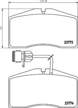 8DB 355 018-491 Sada brzdových destiček, kotoučová brzda HELLA PAGID