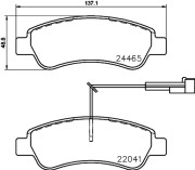 8DB 355 021-901 Sada brzdových destiček, kotoučová brzda HELLA PAGID