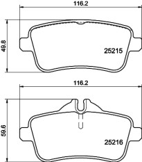 8DB 355 019-741 Sada brzdových destiček, kotoučová brzda HELLA PAGID