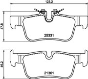 8DB 355 021-681 Sada brzdových destiček, kotoučová brzda HELLA PAGID