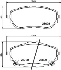 8DB 355 020-281 Sada brzdových destiček, kotoučová brzda HELLA PAGID