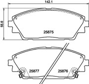 8DB 355 021-421 Sada brzdových destiček, kotoučová brzda HELLA PAGID